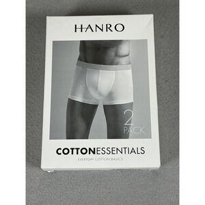 HANRO Cotton Essentials Mens Boxer Briefs White 2 Pack Size‎ S New MSRP $72